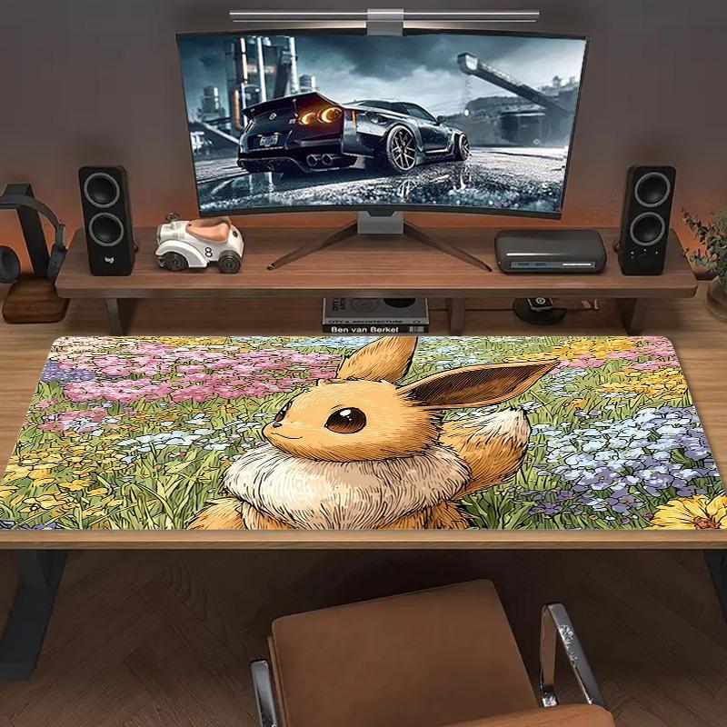 Eevee Print  Cushion Non-slip Laptop Tablet Big Mousepad XXL Mat Mini PC Playmat With Lock edge
