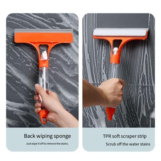 Stěrka na okna s vestavěnou rozprašovací lahví Ergonomický design Bezešvé čištění Sprejová stěrka Víceúčelový nástroj 3 v 1