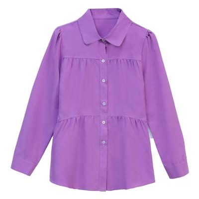 Spring Autumn Tops Ladies Long Sleeve Office Slim Sweet Shirts Solid Color Cake Women's Shirt