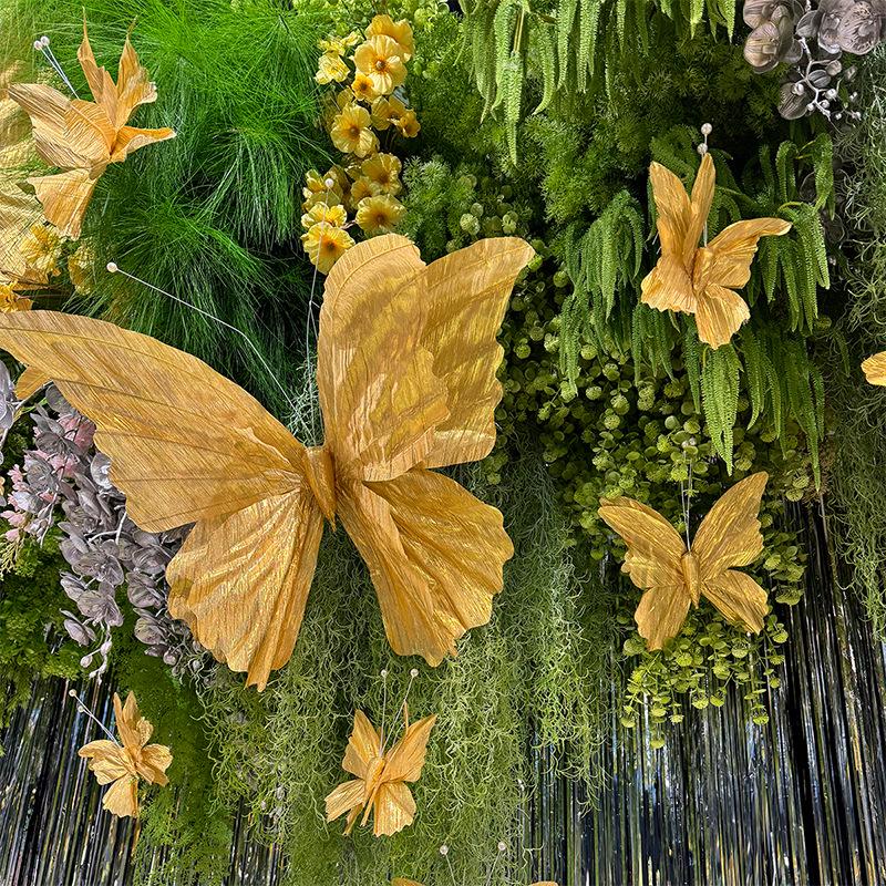 3D Painted Butterfly Wedding Backdrop with Scenery and Props for Photography and Décor