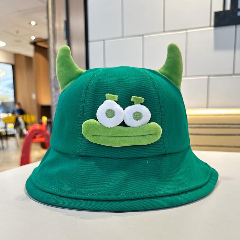 Niedlicher Cartoon Fischerhut für Damen Lustiges Großmaul-Design Frühling Sommer Eltern-Kind Sonnenschutz Sonnenhut Trendig und entzückend Grün