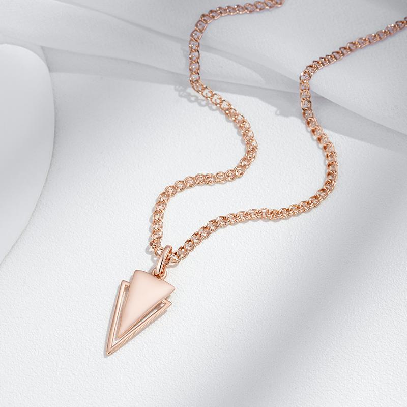 Fashion Glossy Pendant Necklaces For Women  Rose Gold Simple Triangle Pendant High Quality Daily Fine Jewelry