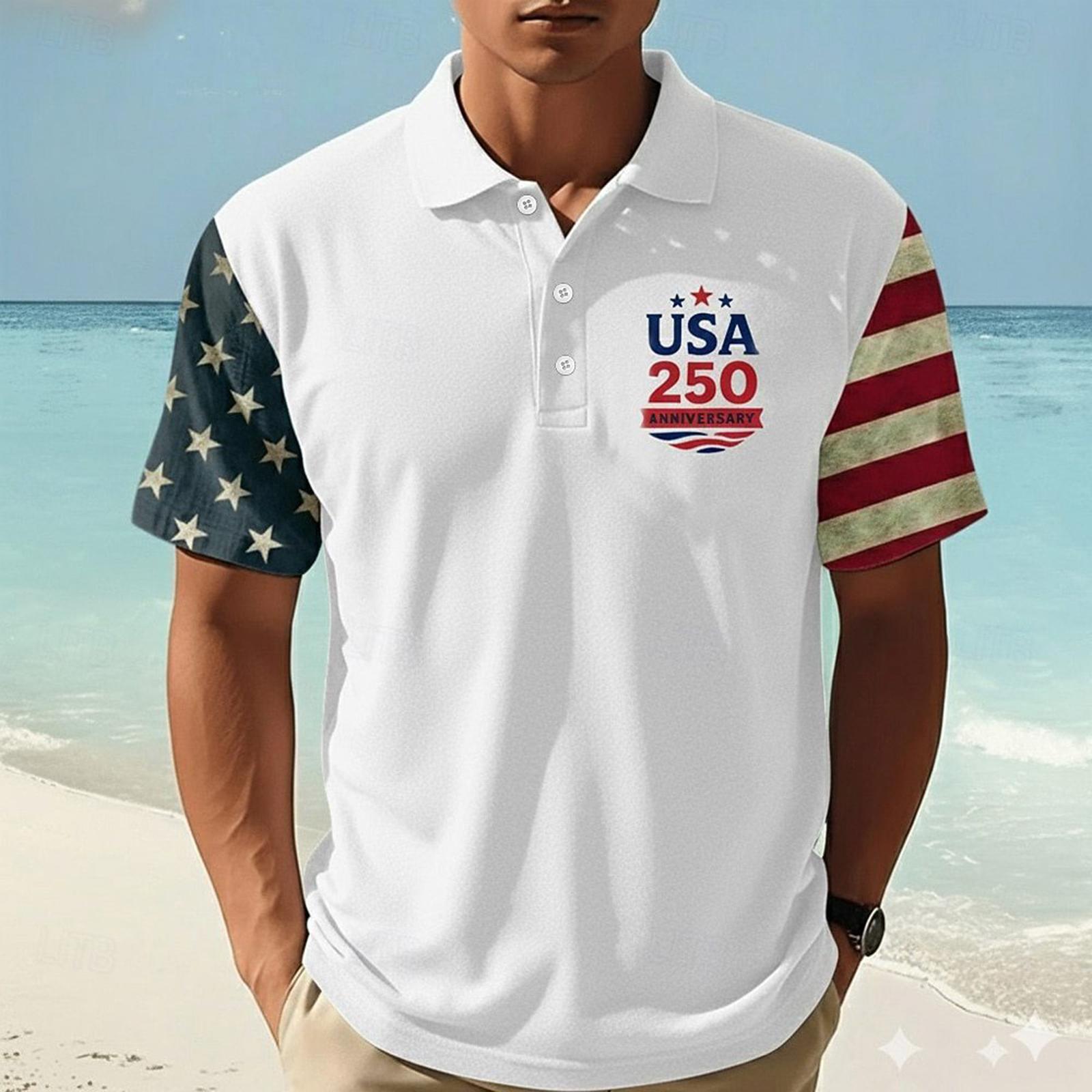 

Men s Loose And Casual Flag-print T-shirt, Short Sleeve Shirt XL білий