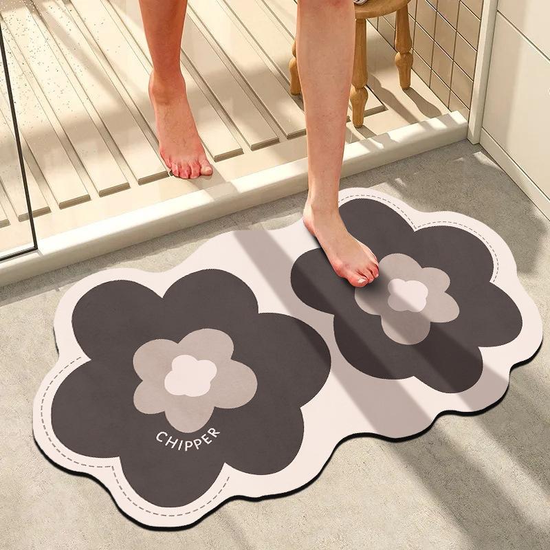 

Коврик в форме цветка у входа в ванную комнату, быстросохнущий противоскользящий коврик, бытовой коврик для унитаза, коврик для ног у входа 50*80cm