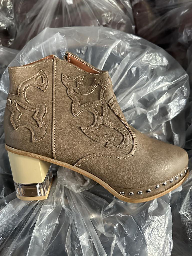 Fashion Female Ankle Boots Leather Women's Shoes Low Heel Cool British Embroidered Design Soft Short Boots Party Ladies Footwear PU 2025