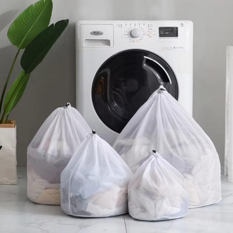 Wäschesack mit Kordelzug Grobmaschiges Netz Waschbeutel Schmutzwäsche Organizer Beutel 4-teiliges Set Wäschesack für Waschmaschine Haushalt