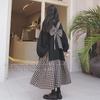 2024 Plaid Spliced Two-Piece Sweatshirt Dress - Women's Early Spring Fashion