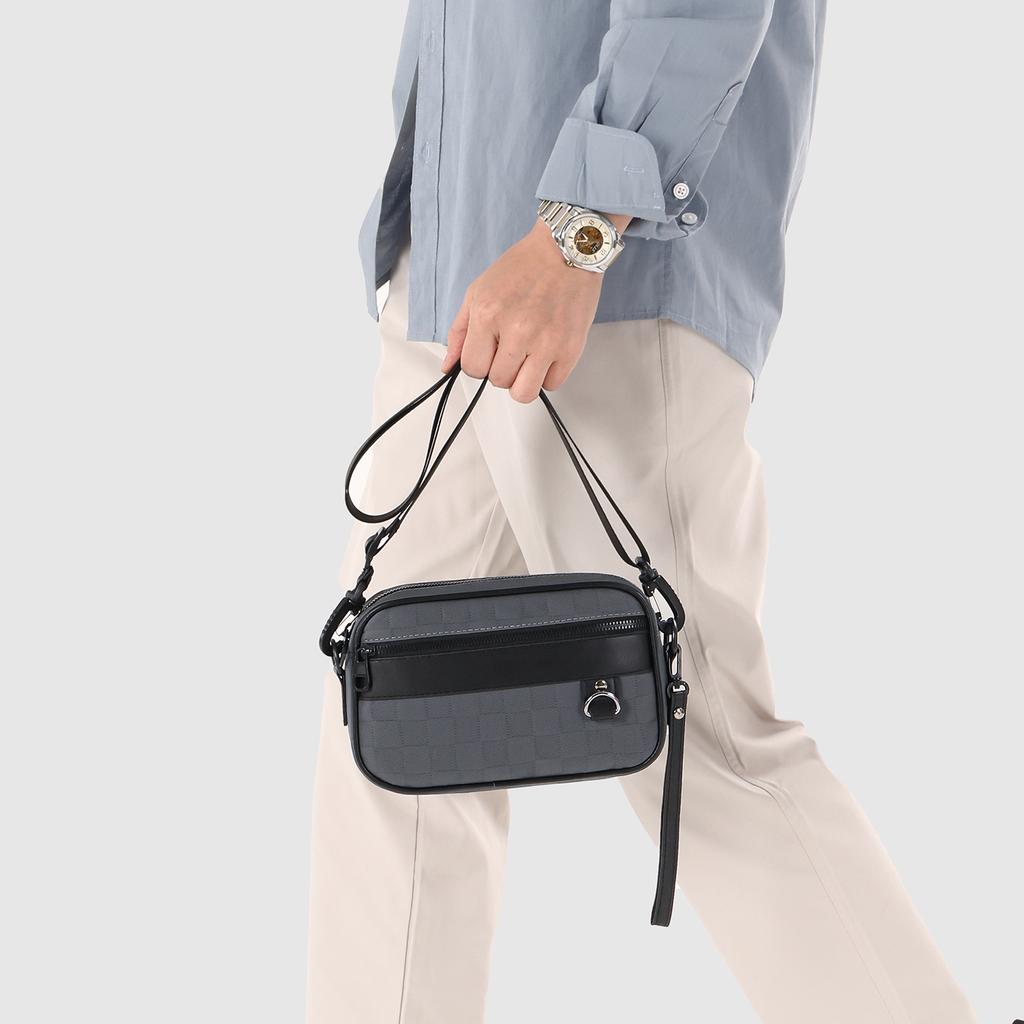 Men's Business Crossbody Bag – Soft PU Leather Shoulder Bag with Adjustable Strap for Work & Travel