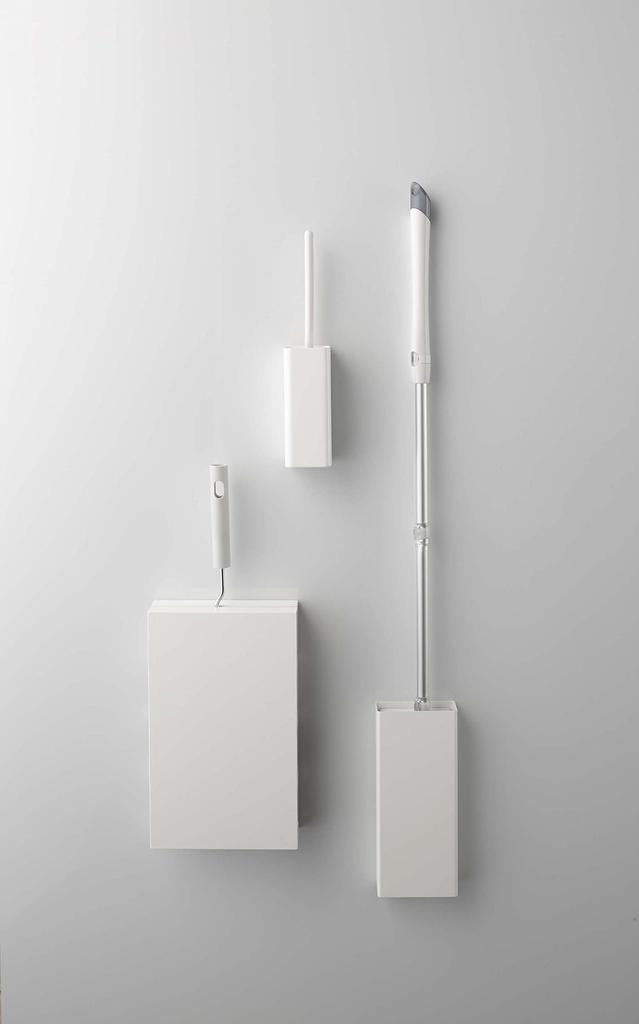 Yamazaki Jitsugyo 5447 Magnetischer, praktischer Wischerhalter, weißer Turm, schwebende Aufbewahrung, einfache Installation, ca.. B6,3 x T6,3 x H16 cm