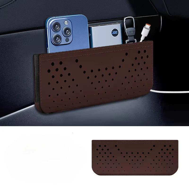 Car Net Storage Bag Car General Storage Box Multi-Functional Storage Bag Mobile Phone Hanging Bags Paste Type Car Accessories