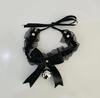 Bow lace bell necklace choker collarbone neck accessories soft girl neckband cos maid collar