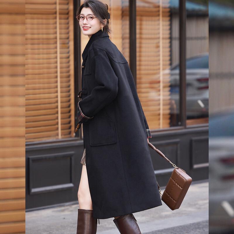 Bailuyu Women's British Style Winter Long Coat with Metal Buckle