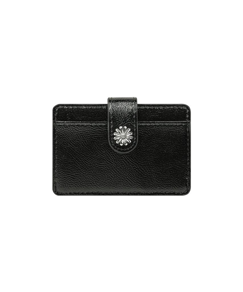 Lemasque Mini Daisy Slim Cowhide Card Holder Black