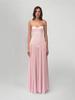 Vestido Slip Rosa Tendência Europeu 2026 com Cintura Marcada e Detalhe de Barbatanas