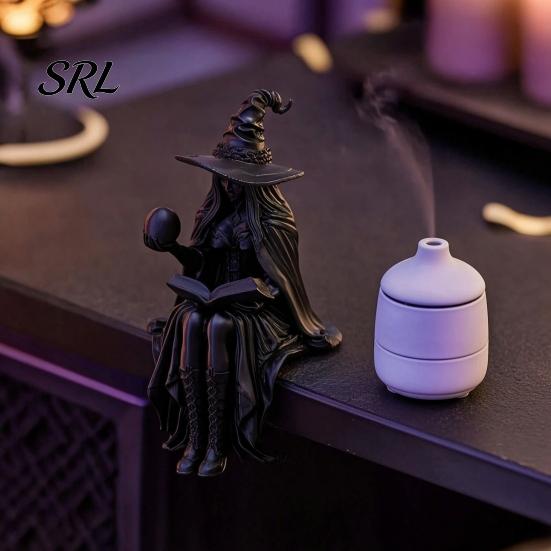 Miniature Wizard Statue 3D Printed Fortune Teller Figurine, Halloween Mystic Gypsy for Shelf Mysterious Magic Witch Decor Tabletop Display,