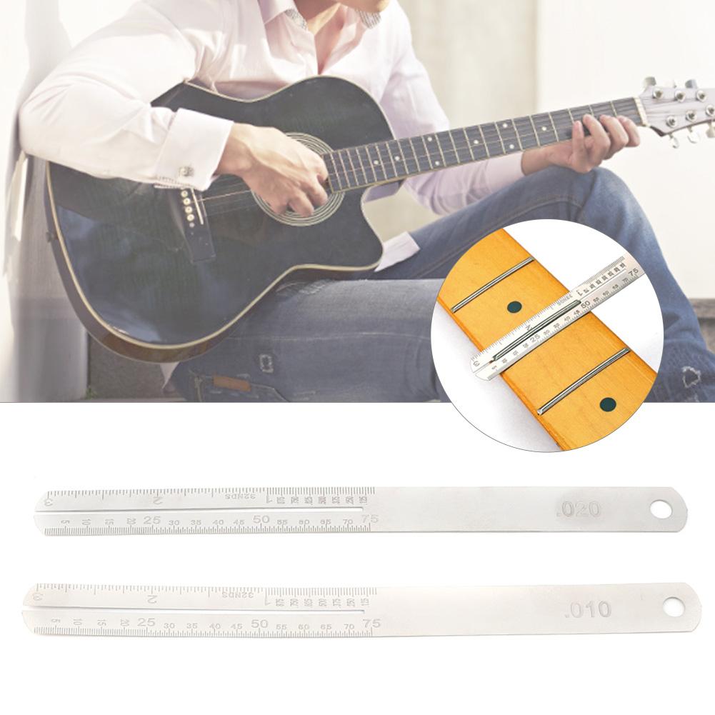 2Pcs Fingerboard Fret Protector Stainless Steel Fretboard Guard Repair Tool with Scale