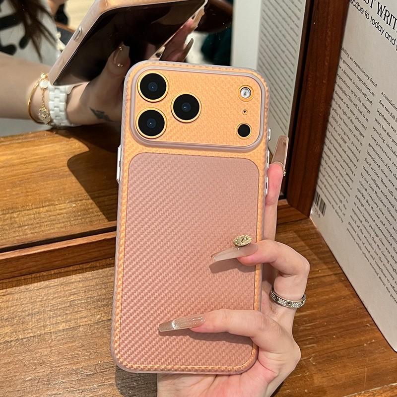 Carbon Fiber Texture Pattern Phone Case For iPhone Air 17 16 16E 15 14 Plus 13 12 Pro Max Slim Thin Clear Shockproof Soft Cover