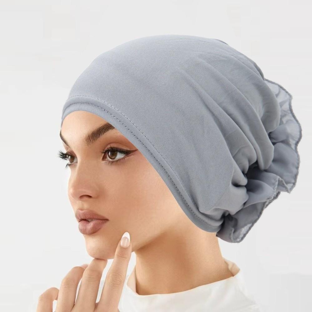 Wrap Style Flower Turban Hat Elastic Islamic Headband Fashion Hijab Caps  Hair Loss