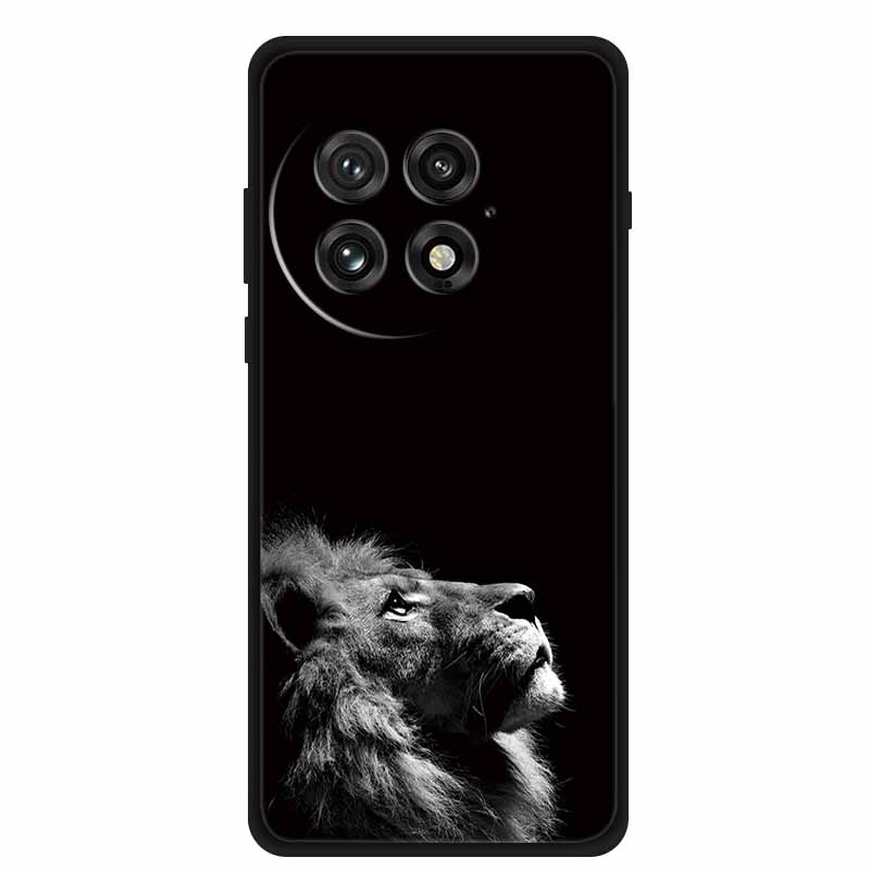 Funda For OnePlus13 5G Case OnePlus 13R Black Silicone Soft Flower Fashion TPU Back Cover For OnePlus13 13R Case Protective Capa