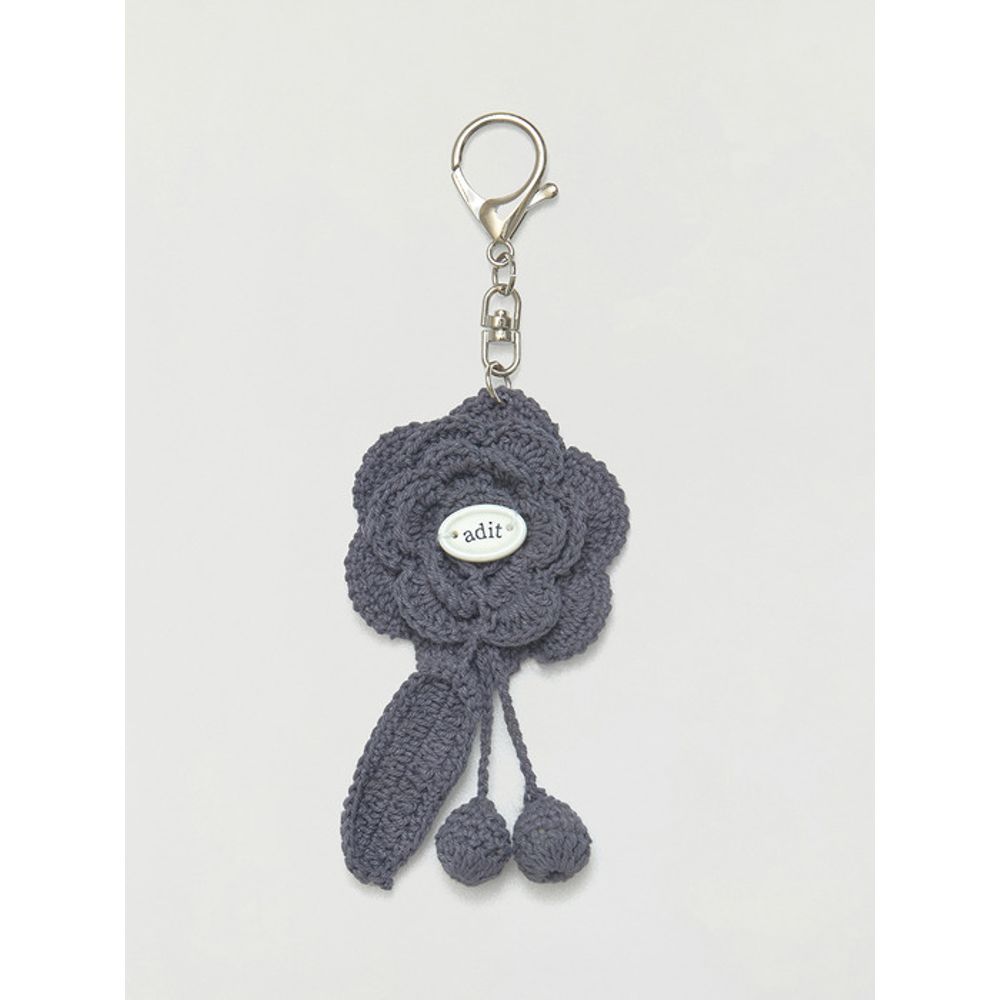 

adit Crochet key ring_Charcoal gray