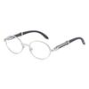 Retro Round Frame Sunglasses Women'S Uv Protection Wood Grain Adjustable Glasses Legs Sunglasses Men'S Sunglasses