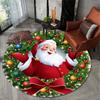 1Pcs Christmas Pattern Round Carpet Santa Claus Print Area Rug Chair Living Room Bedroom Hanging Basket Toddler Floor Decoration Rug