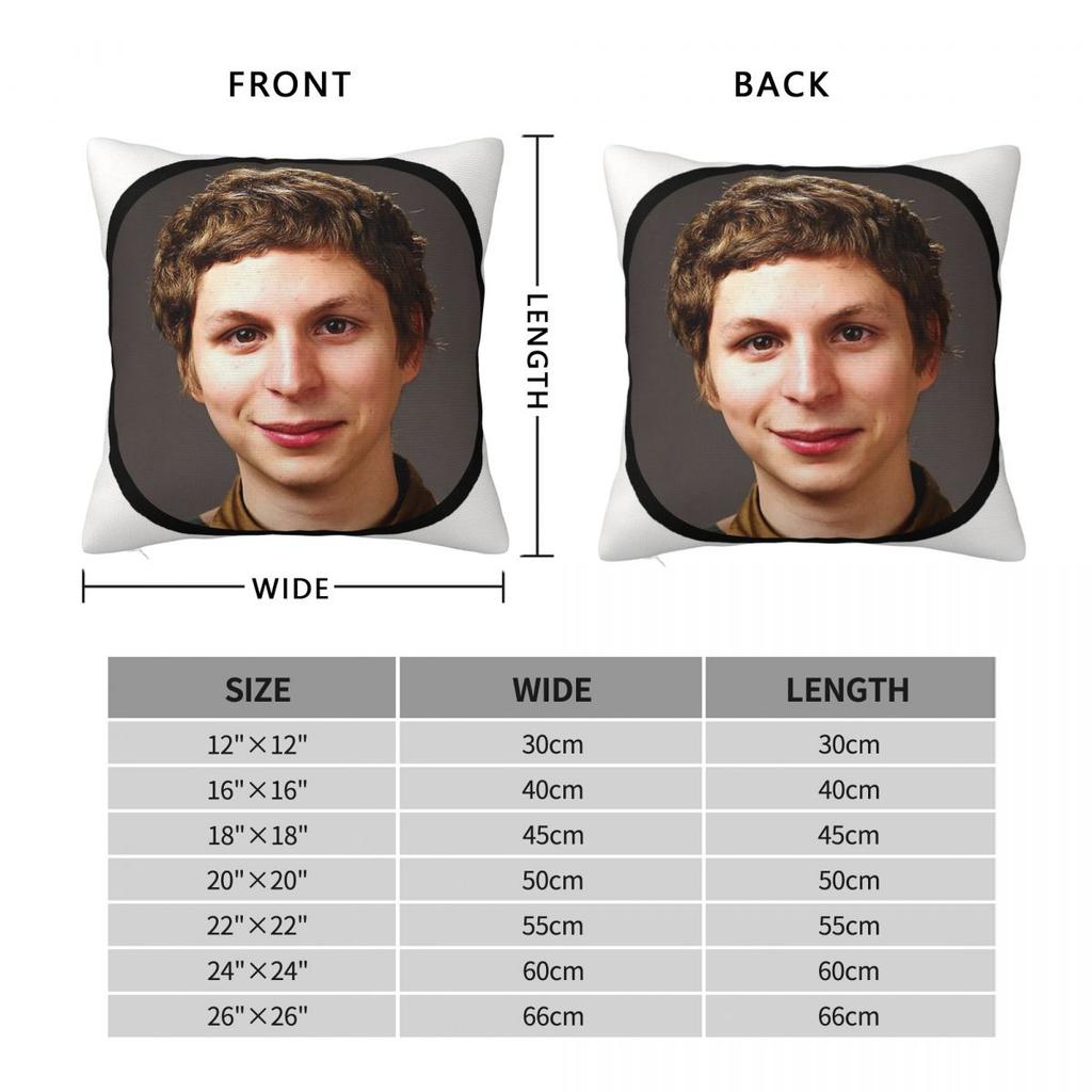 Michael Cera Square Pillowcase Polyester Linen Velvet Printed Zip Decor Sofa Cushion Case