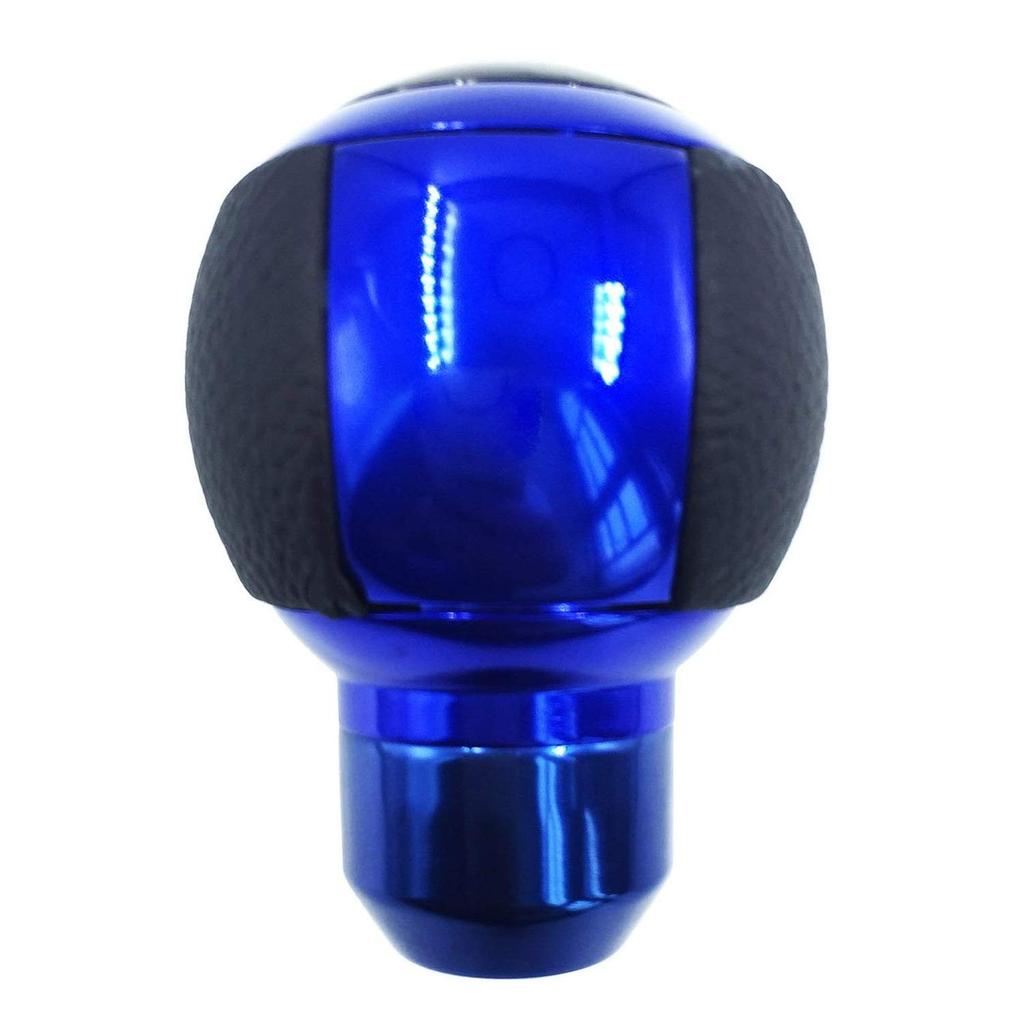 Bashineng Leather Gear Shifter Knob Head 5 Speed Stick Shift Auto Manual Truck Car Accessories Universal (Blue)