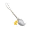 Good Luck Suikinkutsu Sound Silver Strap Bell, Magatama, Protection, (Crinkled), Shrine-blessed, Netsuke,