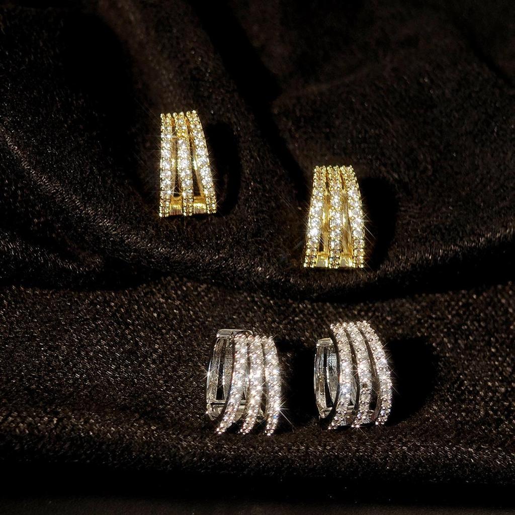 Japanese & Korean Elegant Zircon Multi-Layer Ear Cuff Hoops