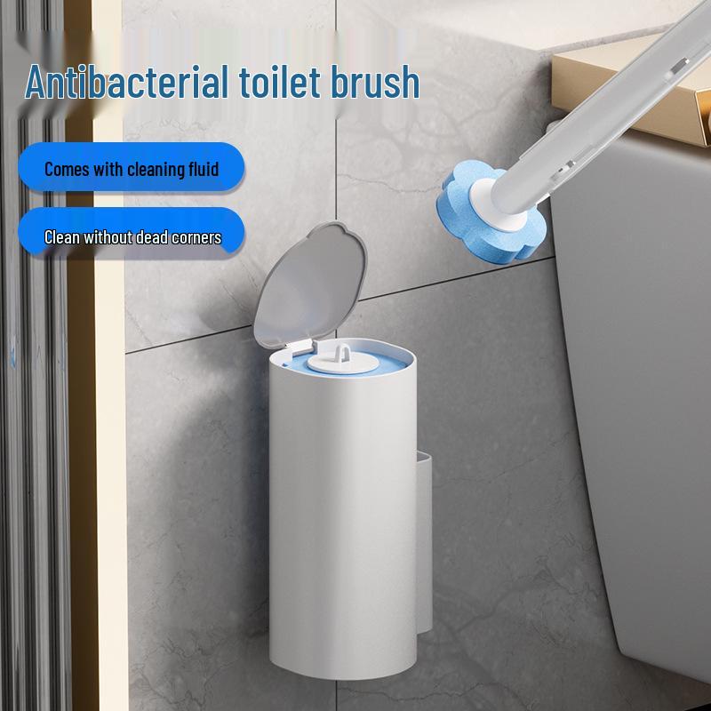 Wall-Mounted Disposable Toilet Brush with Integrated Design
