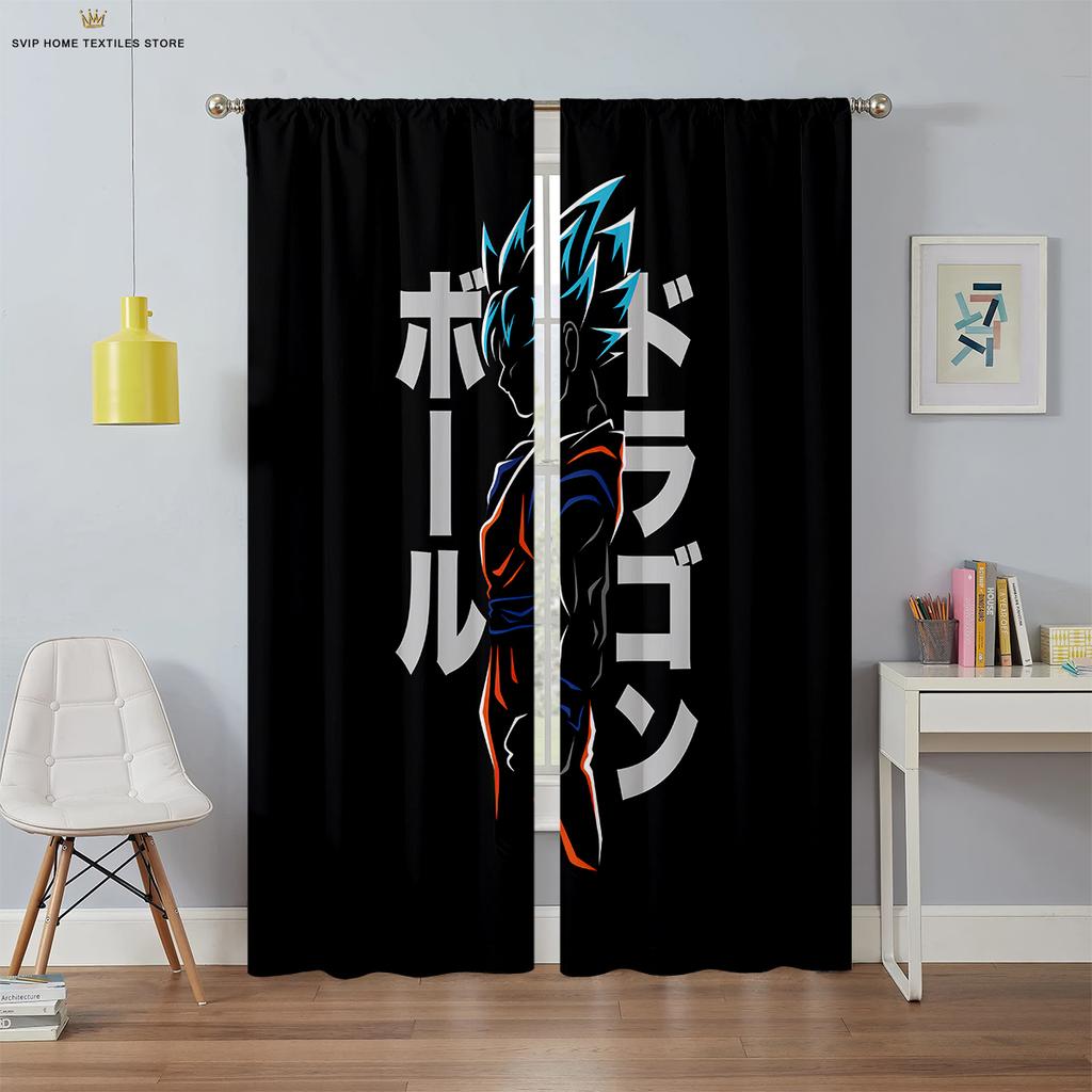 Anime Cartoon Bedruckte Vorhänge, Polyesterfaser Stangentaschenvorhänge, Kinderzimmer, Wohnheim Dekorative Vorhänge, Maschinenwaschbar,