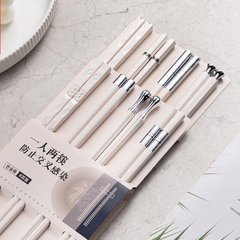 

Shangheng Han White Silver Alloy Chopsticks, 8 Pairs