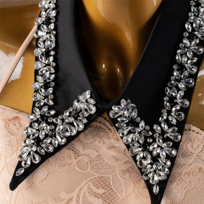 Strass-verzierter bequemer Polyester-Faux-Kragen für Geschäftsveranstaltungen und Abendanlässe