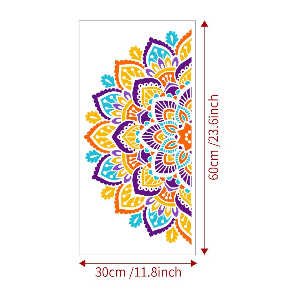 Gold Colorful Large Mandala PVC Removable Wall Stickers