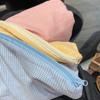 Travel Makeup Bag Portable Simple Pouch Cosmetic Bag for Women Plaid Makeup Bag Large Capacity Cotton Zipper Pouch Purse