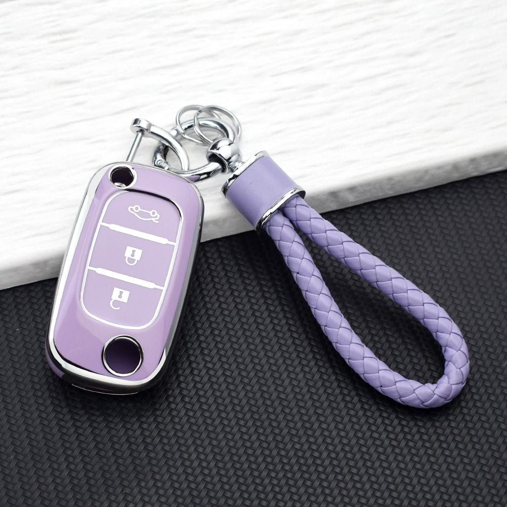 Car Key Case For Renault Clio Megane Fluence for Mercedes LADA Vesta Granta XRay Kalina Priora Sedan TPU Key Cover Fob Keychain