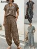 Summer New Women's Clothing Paisley Floral Vintage Style Two Piece Set for