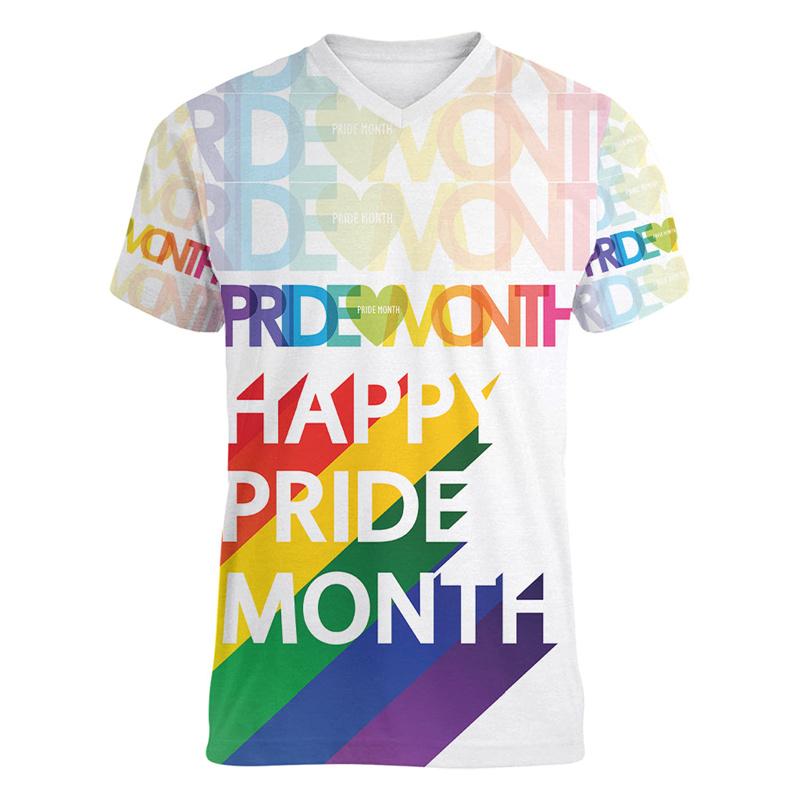 Mode Pride T-Shirt Liebe ist Liebe Regenbogen V-Ausschnitt T-Shirt Straßenfest Kurzarm Oversized T-Shirts