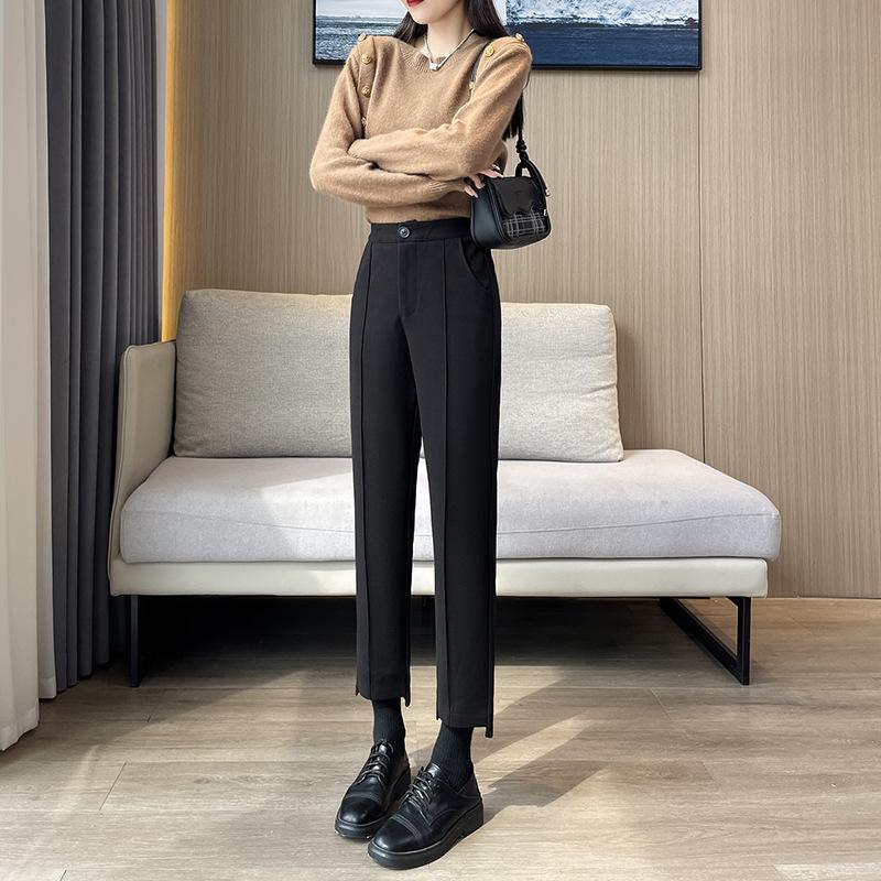 Woolen Pants Autumn and Winter Pants New Casual Harlan Loose Slimming Thickened Pipe Pants Women