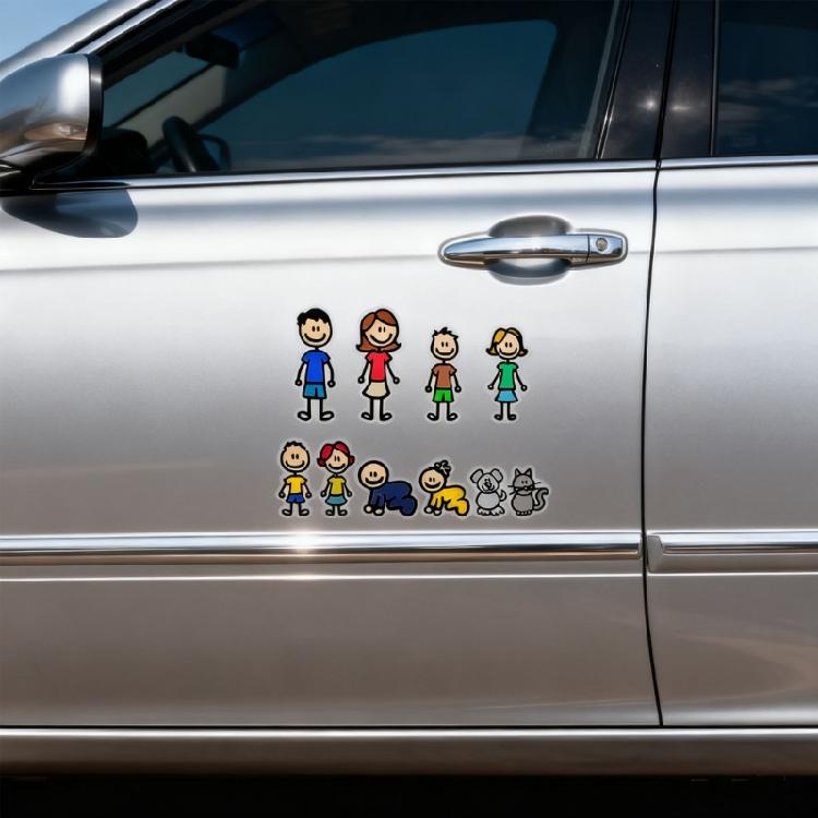 Funny Family Members Auto Stickers For Family Vehicles Decorative Decals PVC Water Resistant Easy Removal