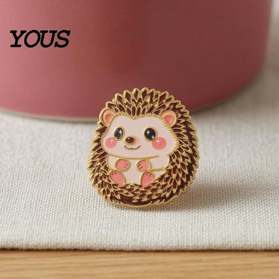 Daily Wear Brooch Enamel Animal Pin, Bear Penguin Fox Dog Hedgehog Badge, Women Jewelry Men Alloy Pin for Coats Sweaters Scarves Theme Pins