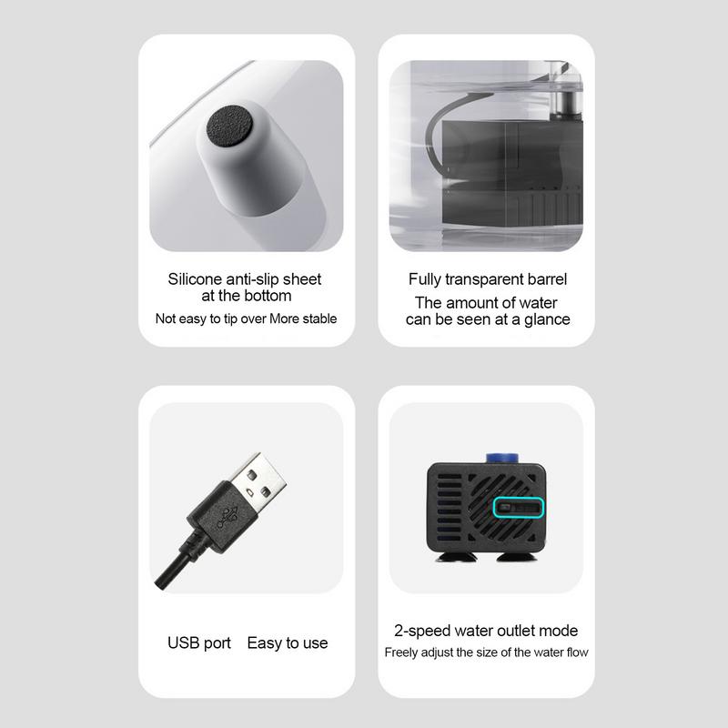 Pet Water Fountain 1L USB Wireless Water Fountain Dog Bowl Automatic Cat Water Dispenser Clear Pet Fountain To Keep Pets