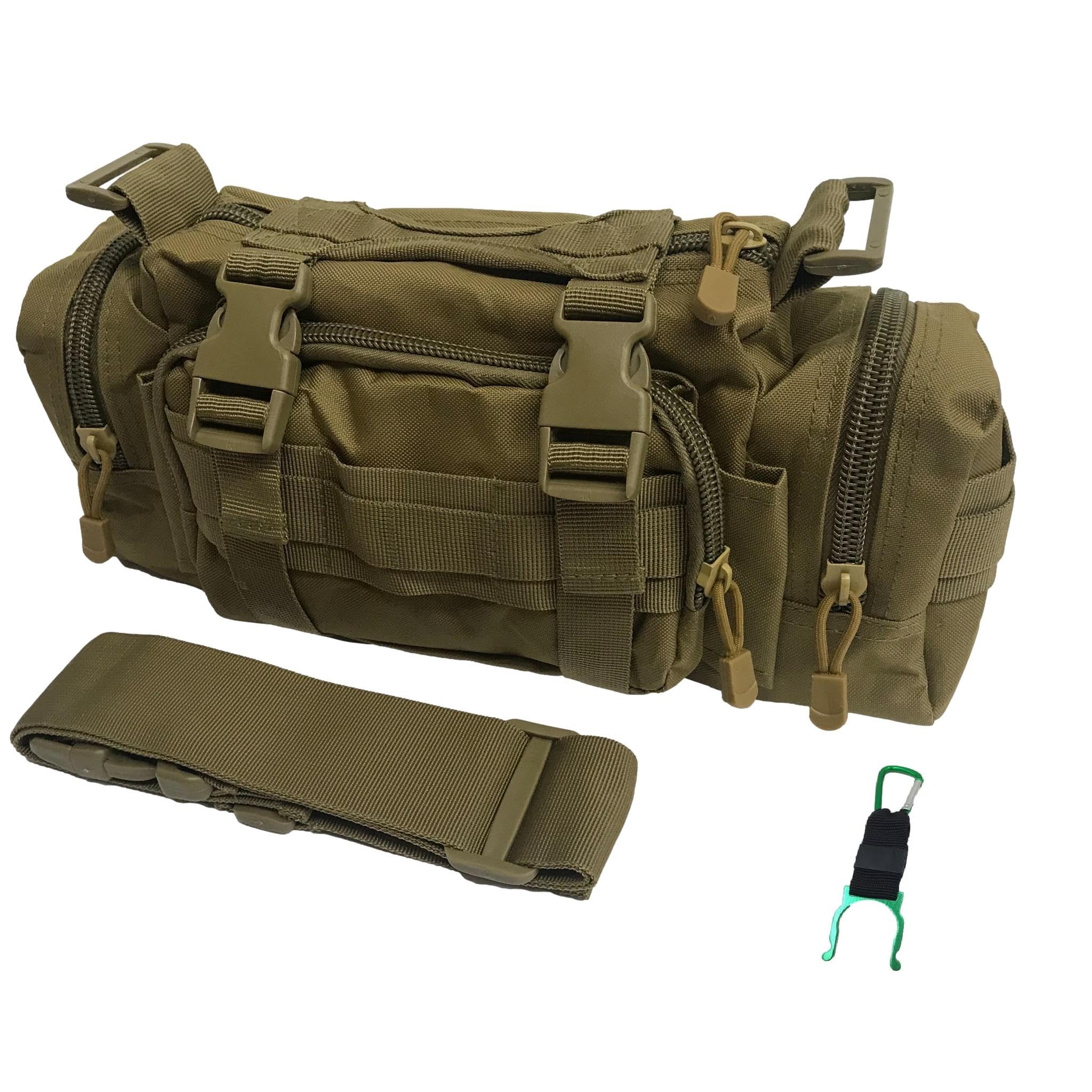 

DauStage 5-Way Multifunctional Camouflage Bag for Tactical Use, Airsoft, Cycling, and Fishing, with Water Bottle Holder (Mud)