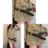 Vintage American Denim Leather Belt For Women With Metal Buckle Fashion Waist Accessory