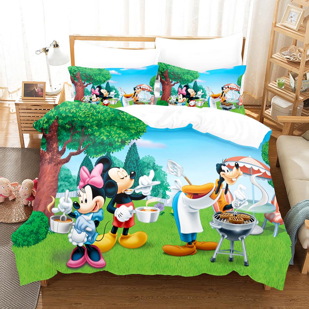 3D Cartoon Animation Bedding Three-Piece Digital Printing Microfiber Polyester Cotton Quilt Cover