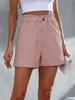 2026 European Summer Women's Black & Red Striped Casual Pocket Shorts