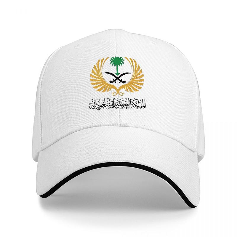 Saudi Arabia National Emblem Baseball Cap Black with Golden Wings and Palm Tree Design for Unisex and Women Casual Wear