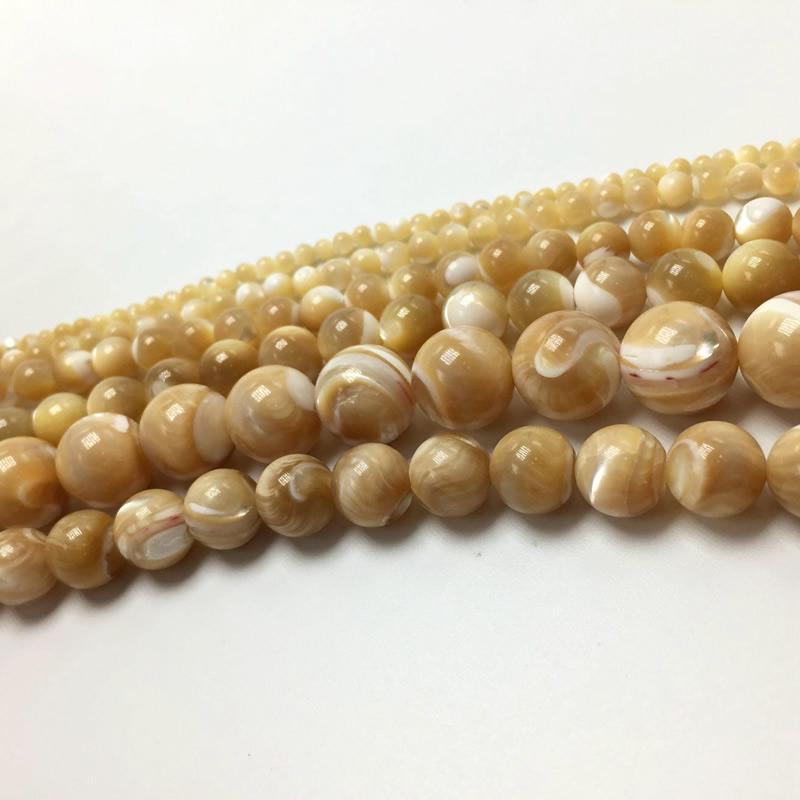 Natural Brown Horseshoe Snail Trochus Sea Shell Round Loose Beads2/3/4/5/6/7/8/9/10/12/14MM Pick Size for Jewelry Making