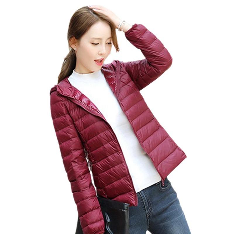 2024 autumn and winter new breathable and light hooded down jacket women's short four-season fashion slim jacket